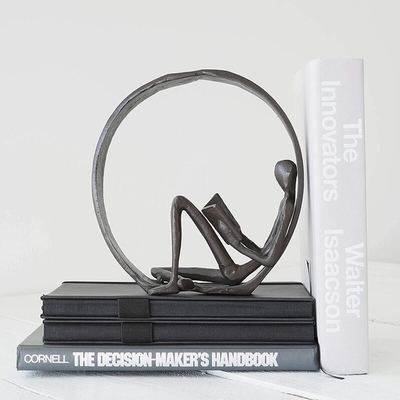 Esculturas e estatuetas decorativas cercadas 7 polegadas de Outdoor Metal Sculpture do leitor