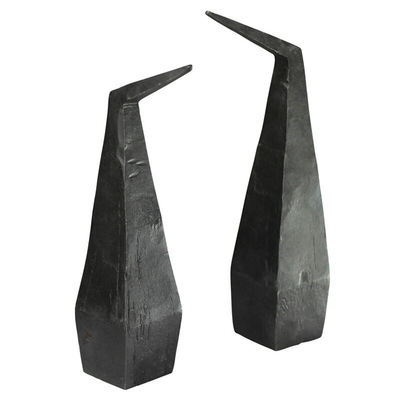 Da escultura exterior nórdica do metal do sumário escultura preta do ferro uma altura de 6 polegadas