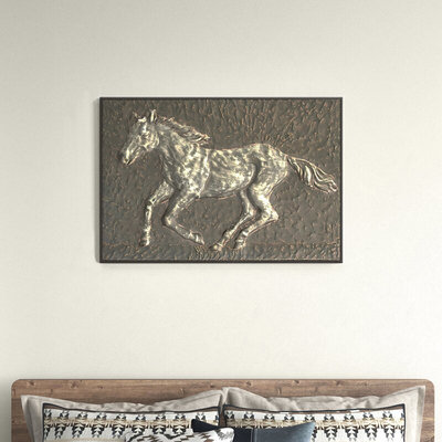 Parede de corrida Art Decor Embossed Panels do metal de 38 cavalos da decoração interior da polegada