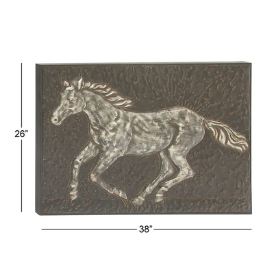 Parede de corrida Art Decor Embossed Panels do metal de 38 cavalos da decoração interior da polegada