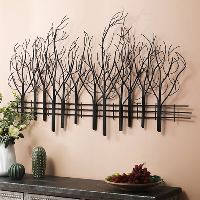 Decoração europeia da parede do ramo de árvore do metal de um estilo de 28 polegadas customizável para a sala de visitas