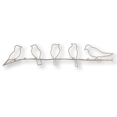 Arte da parede do metal do fio de Art Decor Birds On A da parede do metal ISO14001 5 polegadas