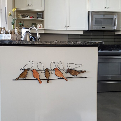 Arte da parede do metal do fio de Art Decor Birds On A da parede do metal ISO14001 5 polegadas
