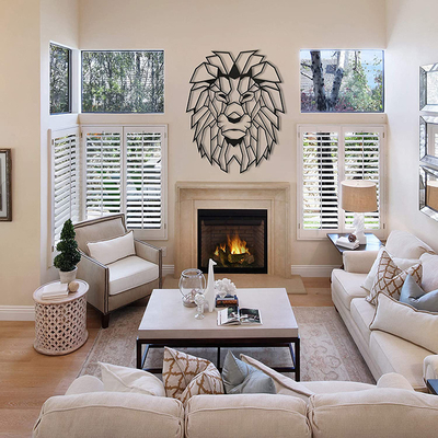 Polegada estética de Lion Head Wall Art 17.5x24 do metal para a cabine rústica