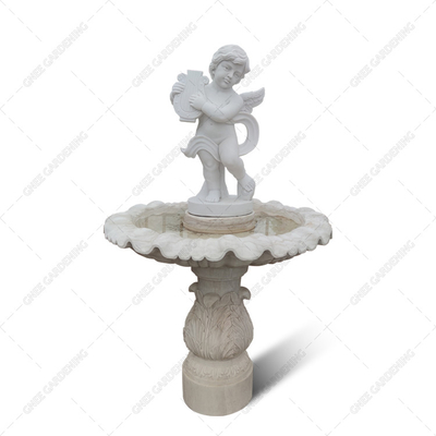 Vida - jardim exterior da fonte de Angel White Marble Statue Figurine do tamanho que cinzela a pedra