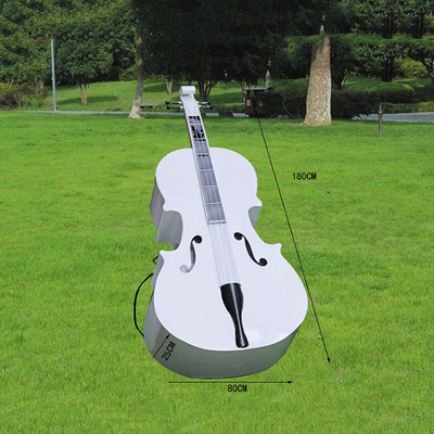 Escultura de instrumento musical de violoncelo de ferro para ornamentos de jardim ao ar livre