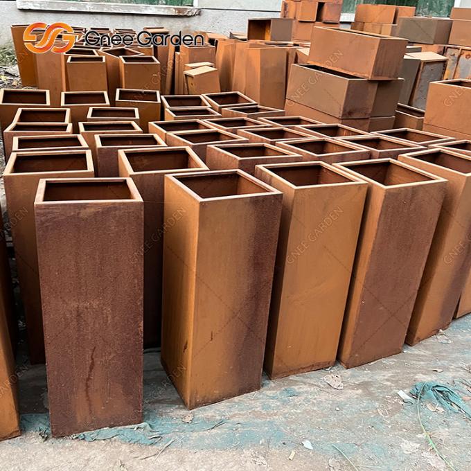 Oxidado corten o potenciômetro de flor da decoração do jardim do plantador/aço Rusty Planter de Corten