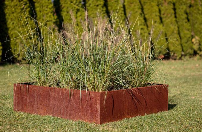 Potenciômetro de flor de aço grande personalizado de Corten dos grandes potenciômetros exteriores do jardim do plantador do metal da árvore