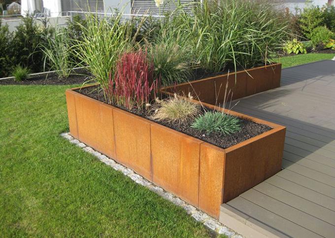 Potenciômetro de flor de Rusty Corten Planter Garden Decoration
