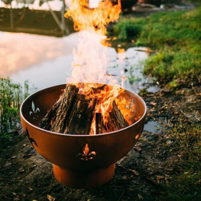 Poço exterior do fogo de Pit Garden Fire Bowl Rustic do fogo do grande soldador de aço de Corten