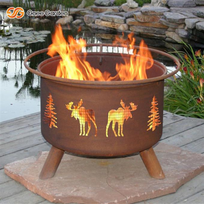 Do aquecimento exterior de aço de Firepit da bacia de fogo de Corten poço oxidado natural do fogo