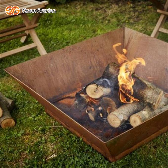 Grande madeira exterior de Firepit do aço de Corten do jardim que queima o acampamento