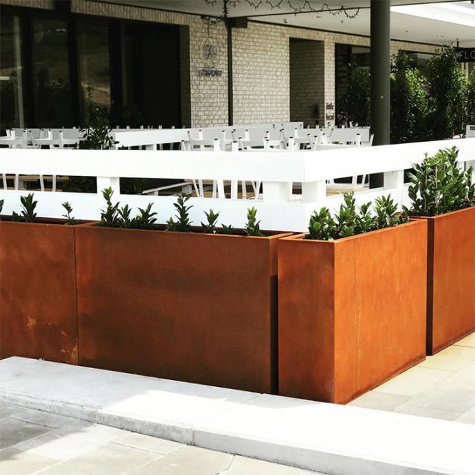 Plantador decorativo do potenciômetro de flor do metal do grande jardim de aço de Corten