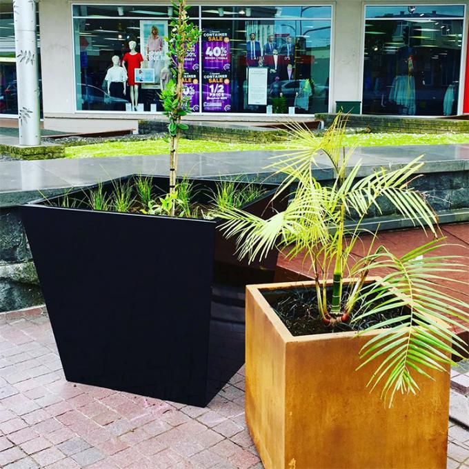 Os potenciômetros retangulares florescem a caixa de aço do plantador de Corten da série metálica