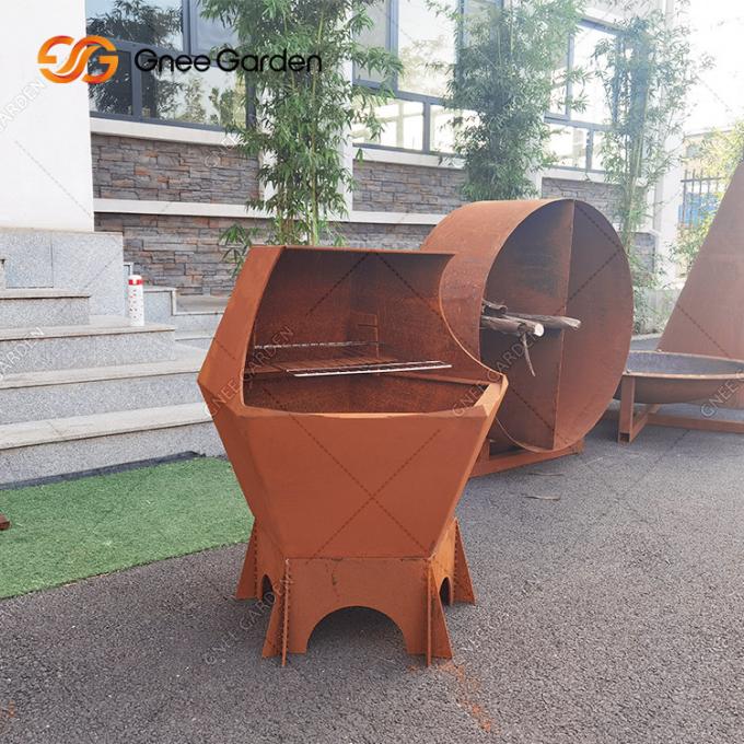 Poço europeu de aço exterior do assado do metal da grade do assado de Corten