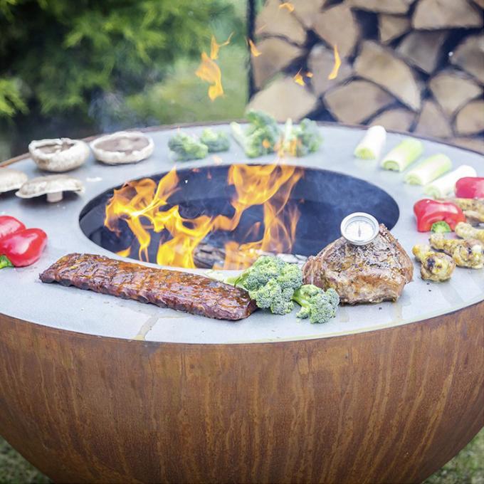 Assado sem fumaça de aço de Corten Firepit do soldador ardente de madeira do assado