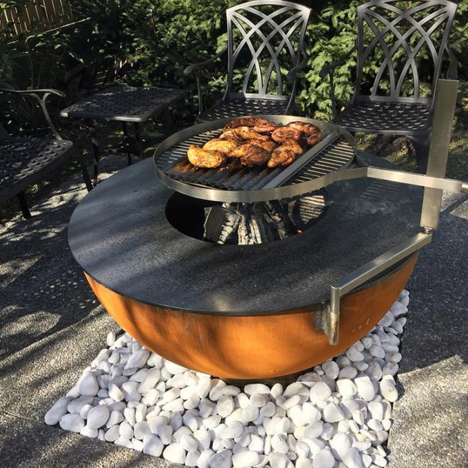 Assado sem fumaça de aço de Corten Firepit do soldador ardente de madeira do assado