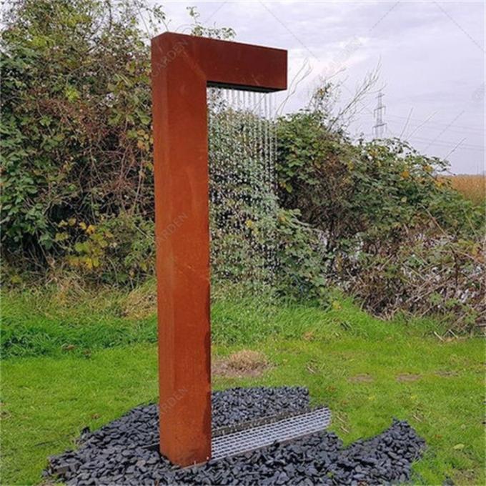 corten a fonte de água de aço