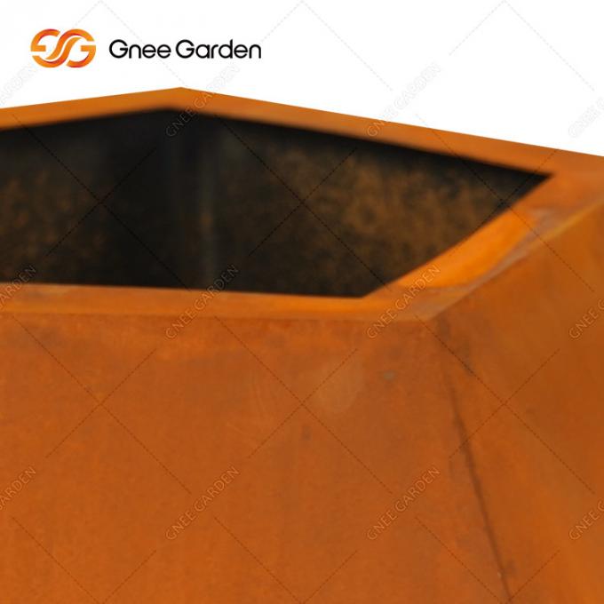 Potenciômetro exterior projetado decorativo do plantador do metal dos produtos de aço de Corten do jardim do potenciômetro de flor do pátio grande