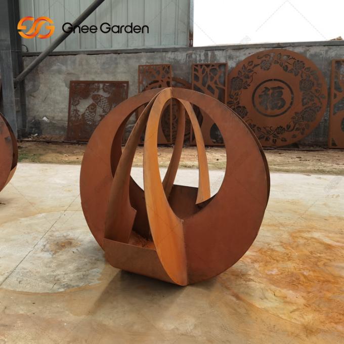 O laser feito sob encomenda da forma cortou o plantador irregular de aço do metal de Corten dos plantadores de aço geométricos do suporte do potenciômetro de flor de Corten do jardim