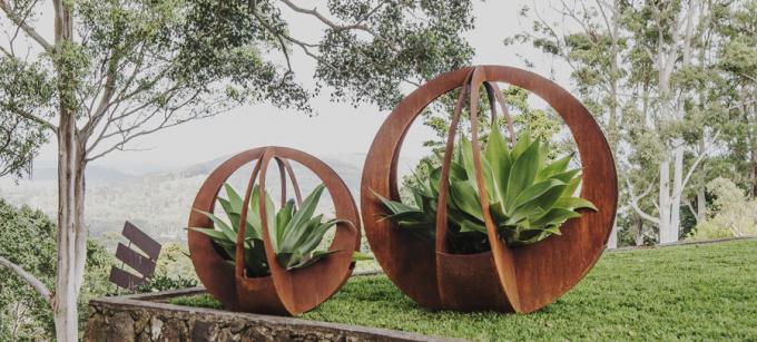 Jardim decorativo que planta do metal de aço da decoração do potenciômetro de flor de Corten da caixa o plantador exterior