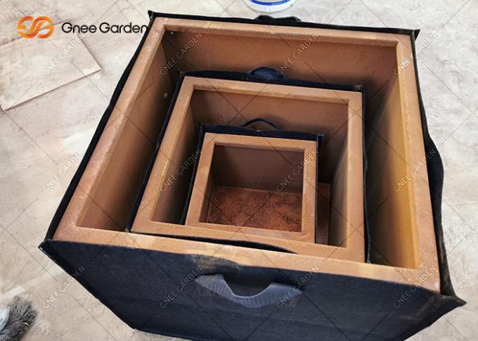 Metal retangular de aço Rusty Nursery Planter da decoração do potenciômetro de flor de Corten da espessura do preço de fábrica 2mm