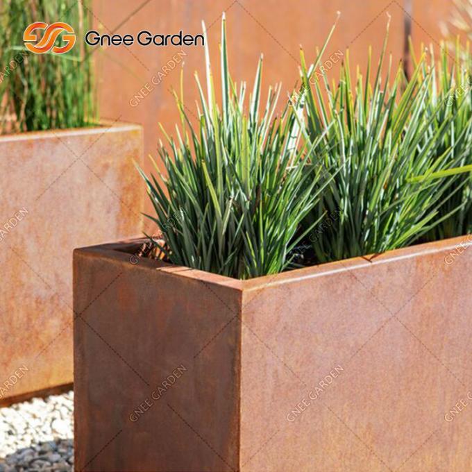 Do potenciômetro de aço da planta de fabricação de Corten plantador de aço personalizado 2022 de Corten Rusty Assembly Metal Flower Planters