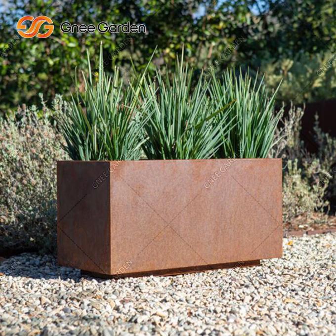 Do potenciômetro de aço da planta de fabricação de Corten plantador de aço personalizado 2022 de Corten Rusty Assembly Metal Flower Planters