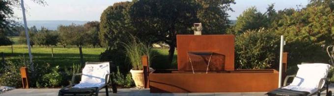 Das fontes de aço da associação do jardim do GV Corten projeto elegante exterior