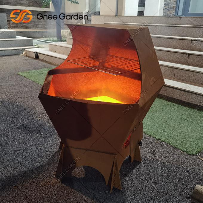 Grade de aço exterior de Pit Barbecue Grill Bbq Brazier do fogo do metal de Corten