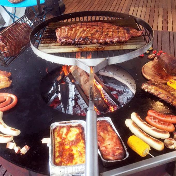 O assado exterior durável da cozinha grelha o fogo de aço Pit Grill do assado de Corten