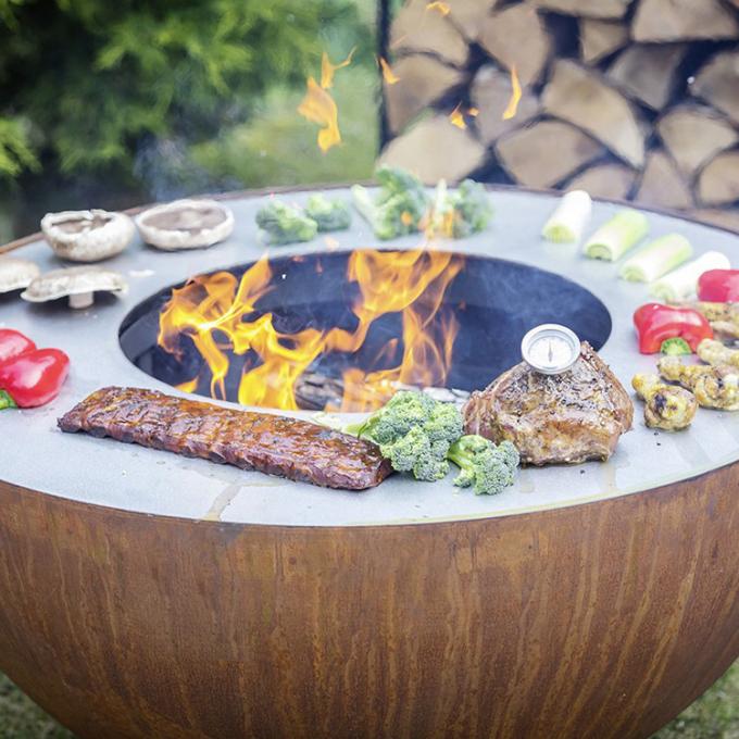 O assado exterior durável da cozinha grelha o fogo de aço Pit Grill do assado de Corten