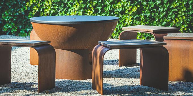 Grades de cozimento exteriores resistentes de aço do ASSADO GN-BBQ-214 de Corten da oxidação exterior do jardim
