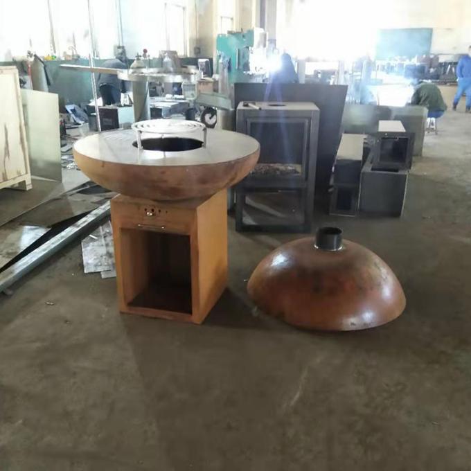 O carvão vegetal moderno Rusty Finish Corten Steel Fire Pit For Outdoor Kitchen ASSA o cozimento do uso