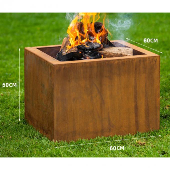 O quadrado Tamanho-exterior dá forma ao projeto moderno de aço Rusty Garden Heater Fire Pits de GN-FP-302 Corten