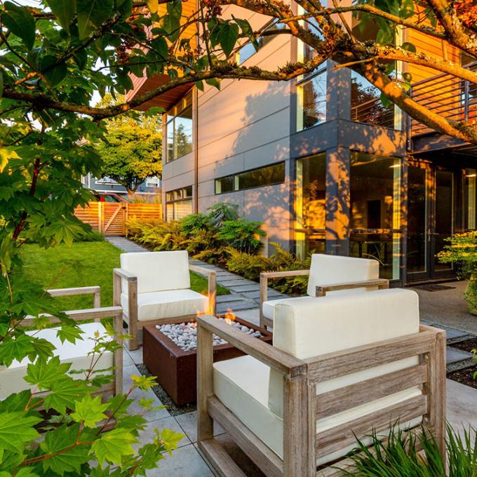 Aço de aço exterior Firepit de Pit Garden Patio Decorative Square Corten do fogo