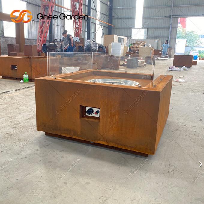 Dos poços de aço do fogo do tampo da mesa pátio exterior Heater Corten Steel Firepit