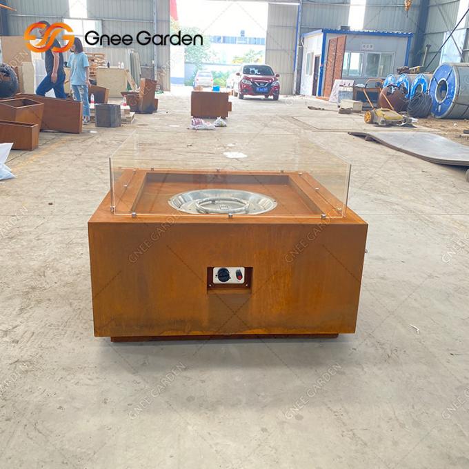 Dos poços de aço do fogo do tampo da mesa pátio exterior Heater Corten Steel Firepit