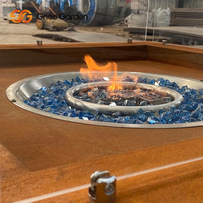Dos poços de aço do fogo do tampo da mesa pátio exterior Heater Corten Steel Firepit