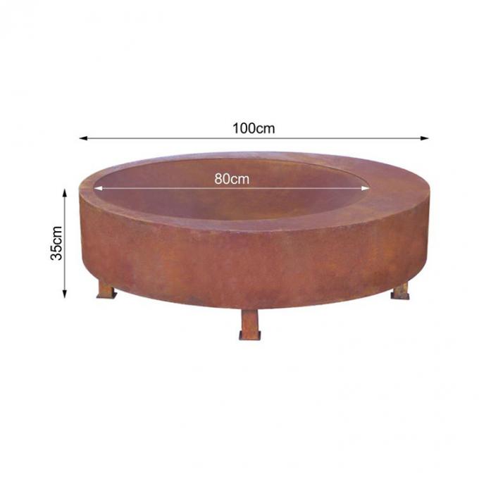 Bacia de fogo de aço do ASSADO de Pit Wood Burning Large Outdoor do fogo feito sob encomenda exterior da bacia de fogo