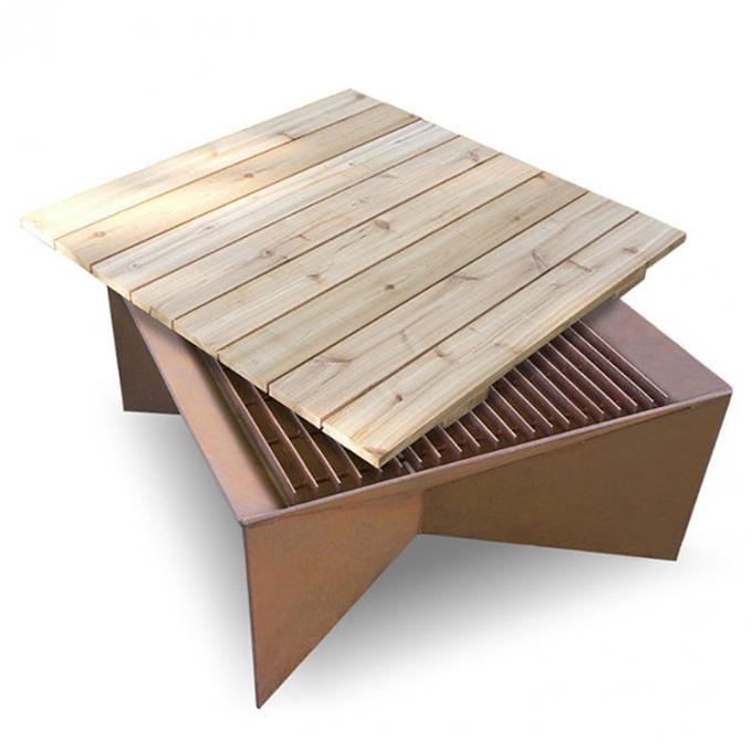 Fogo exterior Pit Backyard Camping Garden Wood que queima o material de acampamento de aço de Corten Firepit