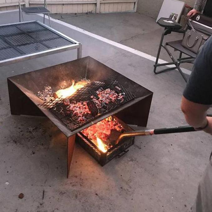 Fogo exterior Pit Backyard Camping Garden Wood que queima o material de acampamento de aço de Corten Firepit