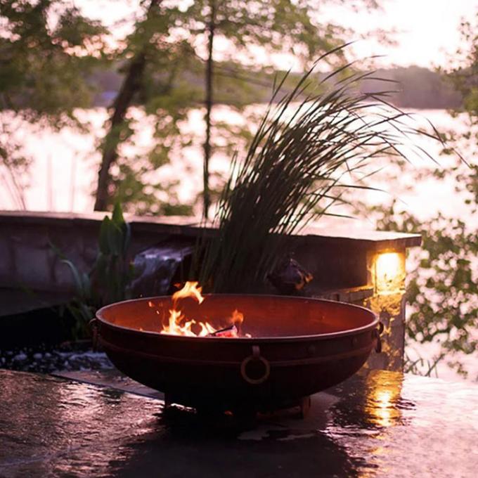 Fogo ardente de madeira de aço Pit Garden Outdoor Firepit de Corten do aquecimento exterior moderno da chaminé