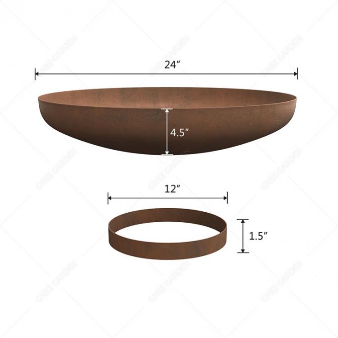 Mobília pessoal Firpit do jardim ou do pátio de Pit Round Rustic Look Outdoor do fogo de aço exterior de Corten grande