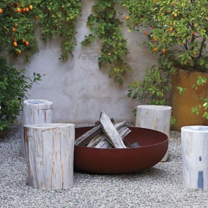 Mobília pessoal Firpit do jardim ou do pátio de Pit Round Rustic Look Outdoor do fogo de aço exterior de Corten grande