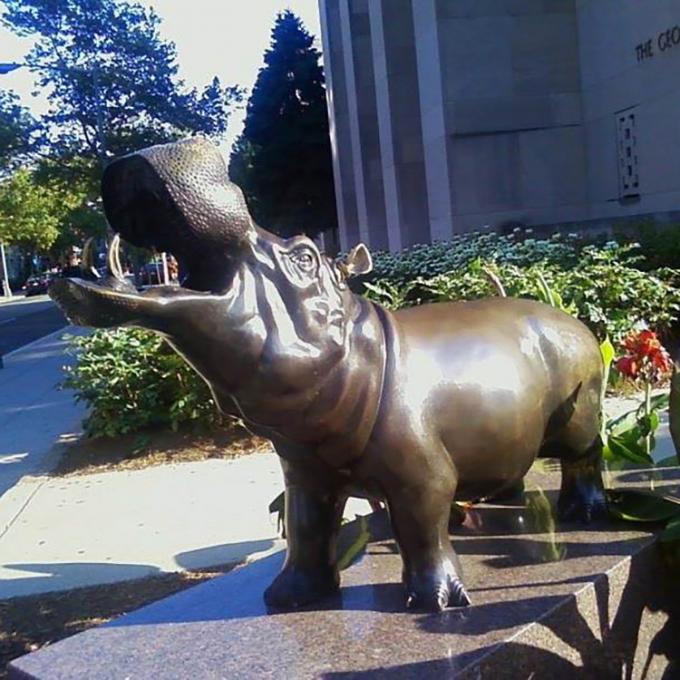 Escultura de bronze de Art Exquisite Hippo Statue Outdoor da decoração do jardim