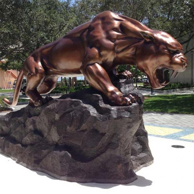 Escultura animal da estatueta da estátua preta de bronze de Jaguar a preço de grosso