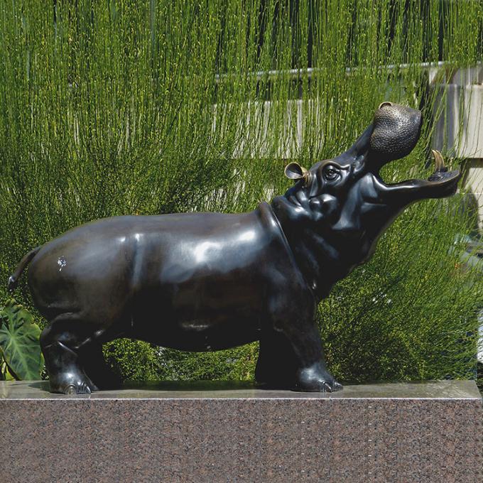 Escultura de bronze de Art Exquisite Hippo Statue Outdoor da decoração do jardim