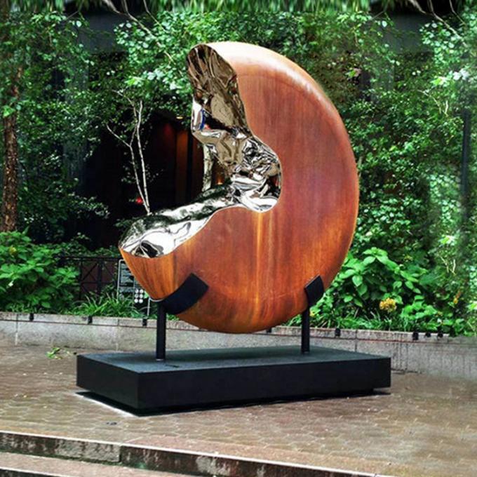 Escultura abstrata exterior de aço superior da decoração da casa de Corten com de aço inoxidável