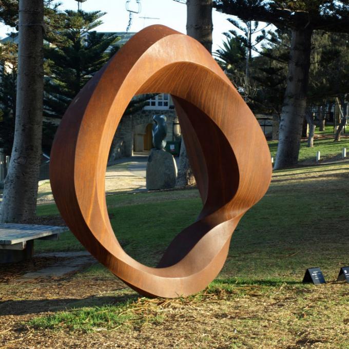 Escultura pública interna exterior do aço de Art Abstract Ring Abstract Corten do metal